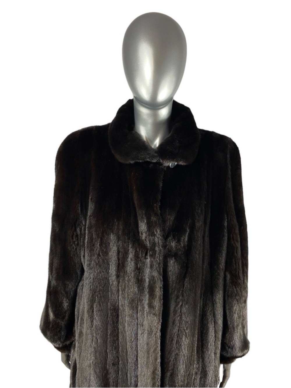 Ranch Mink Swing 7/8 Coat, Directional, BLACKGLAMA, SAKS, Size XL, Cert VTG